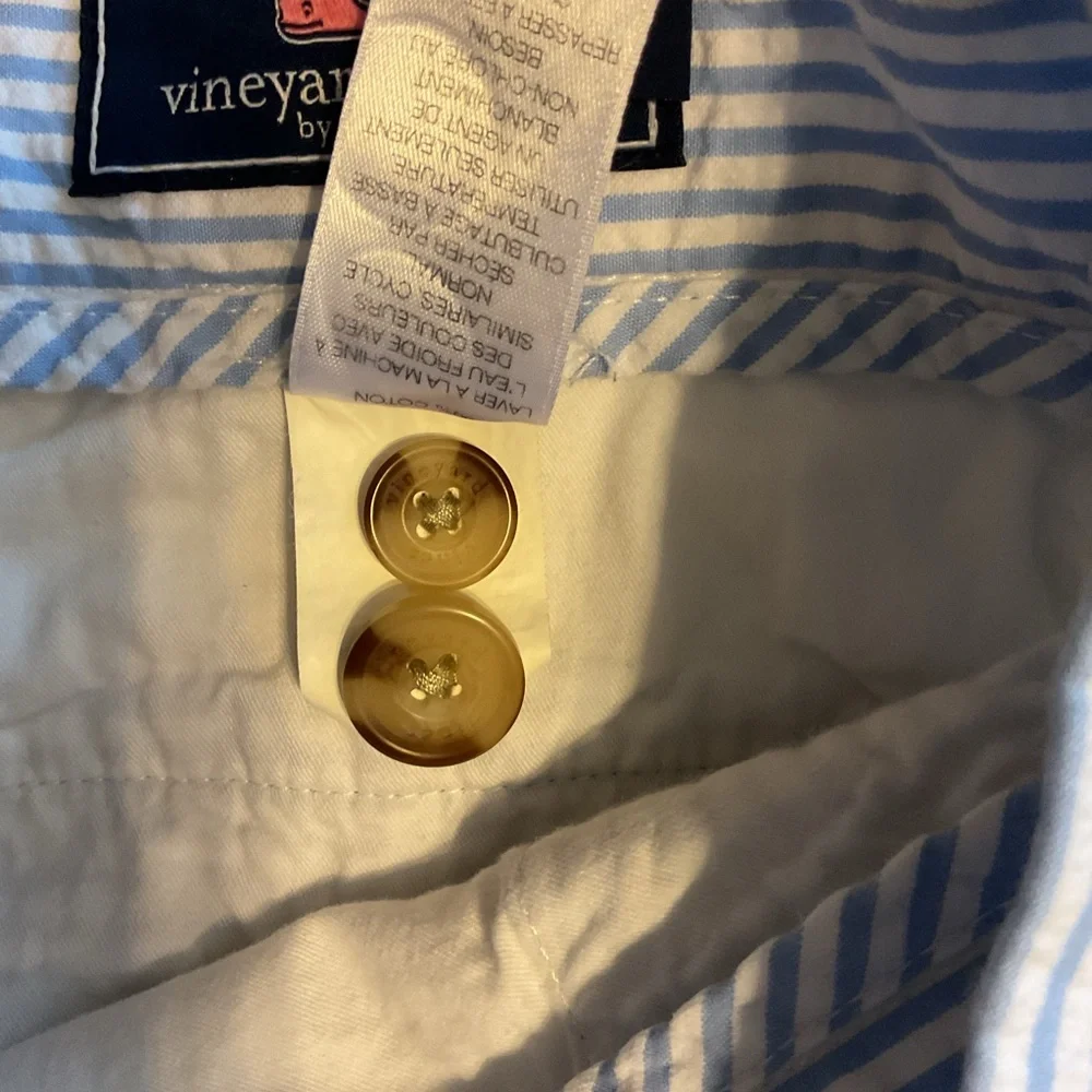 Vineyard Vines Breaker Shorts Seersucker Blue & White  Striped Nautical Men’s 32